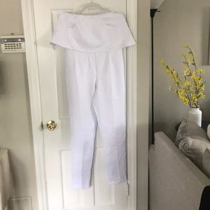 White strapless jumpsuit
